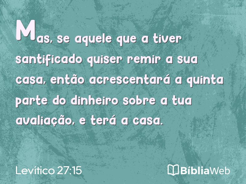 Levítico 27:15 em imagem para compartilhar