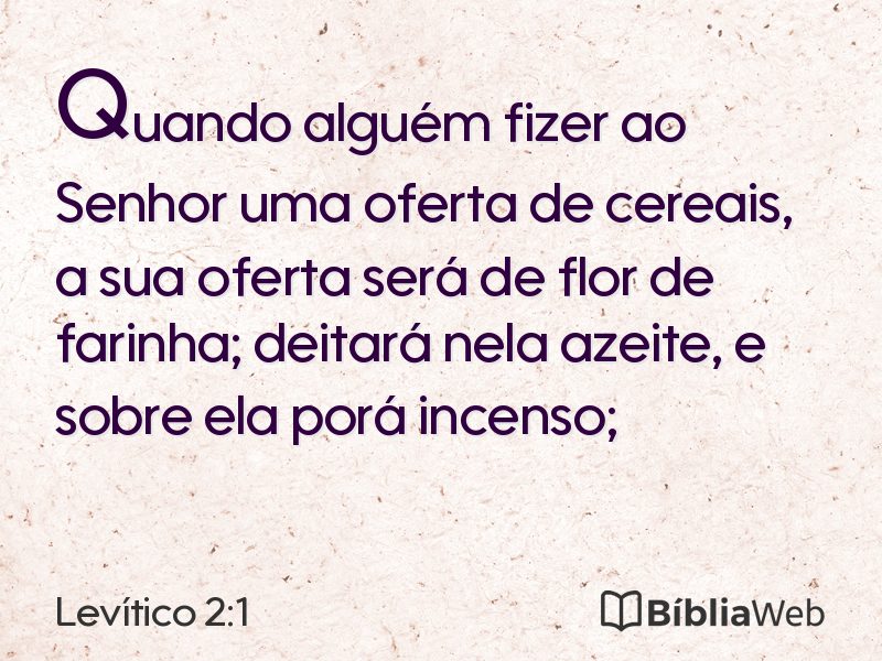 Levítico 2:1 em imagem para compartilhar