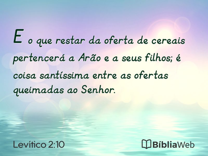 Levítico 2:10 em imagem para compartilhar