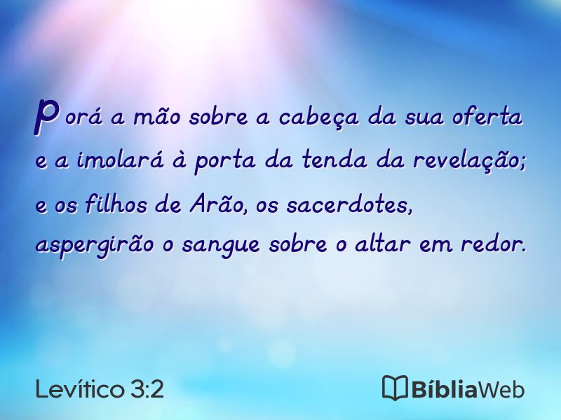 Levítico 3:2 em imagem para compartilhar