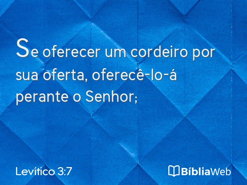 Levítico 3:7 em imagem para compartilhar