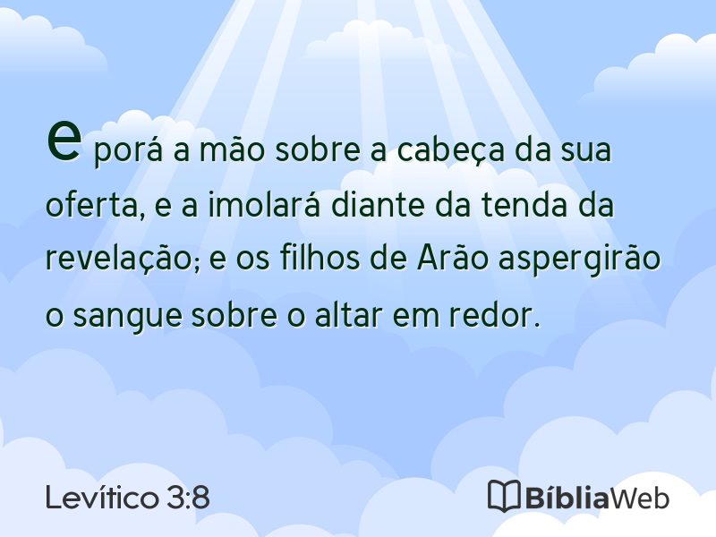 Levítico 3:8 em imagem para compartilhar