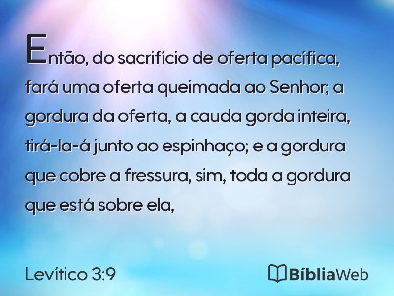 Levítico 3:9 em imagem para compartilhar