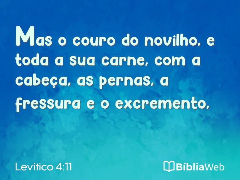 Levítico 4:11 em imagem para compartilhar