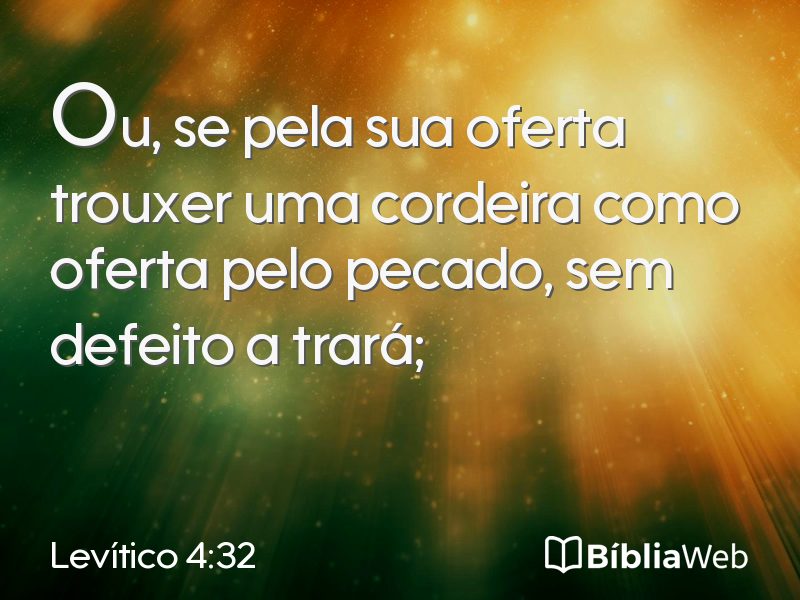 Levítico 4:32 em imagem para compartilhar