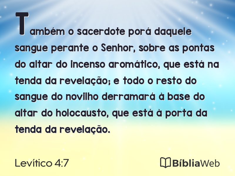 Levítico 4:7 em imagem para compartilhar