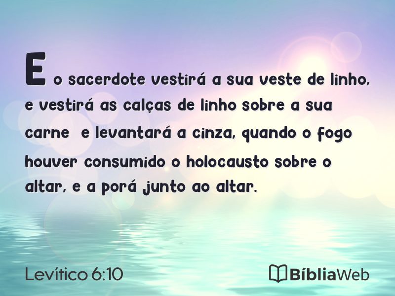 Levítico 6:10 em imagem para compartilhar