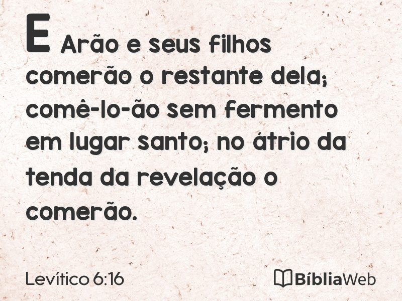 Levítico 6:16 em imagem para compartilhar