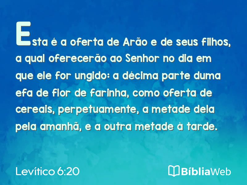 Levítico 6:20 em imagem para compartilhar