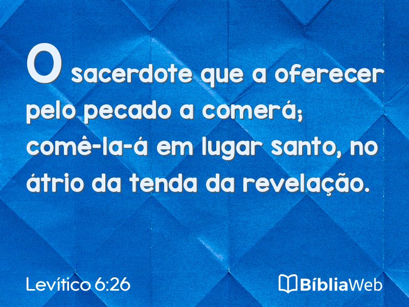 Levítico 6:26 em imagem para compartilhar