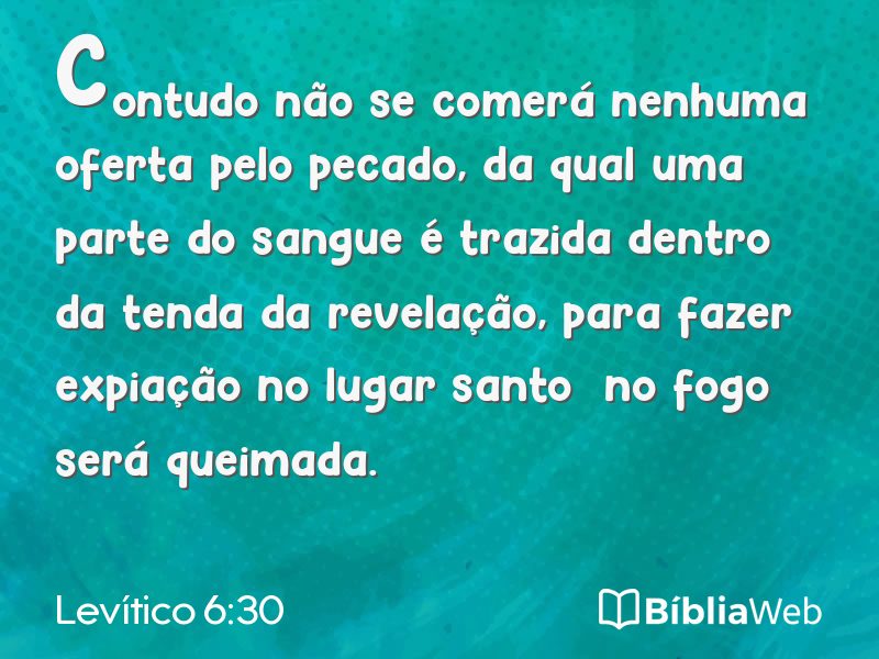 Levítico 6:30 em imagem para compartilhar