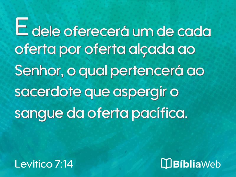 Levítico 7:14 em imagem para compartilhar