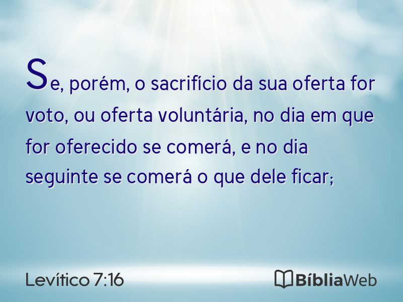 Levítico 7:16 em imagem para compartilhar