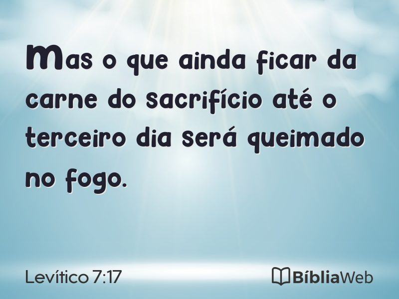 Levítico 7:17 em imagem para compartilhar