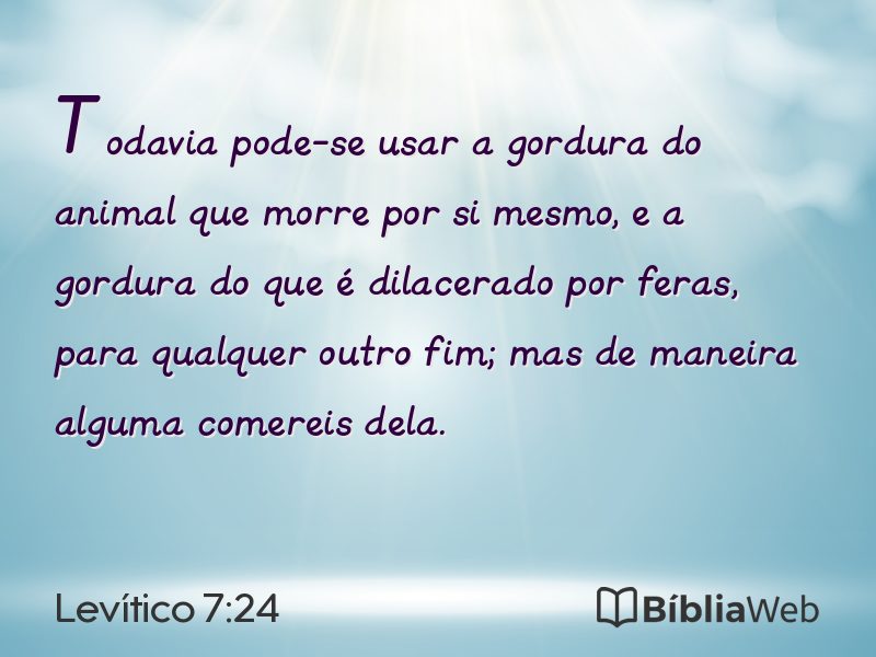 Levítico 7:24 em imagem para compartilhar