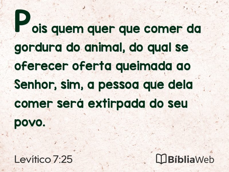 Levítico 7:25 em imagem para compartilhar