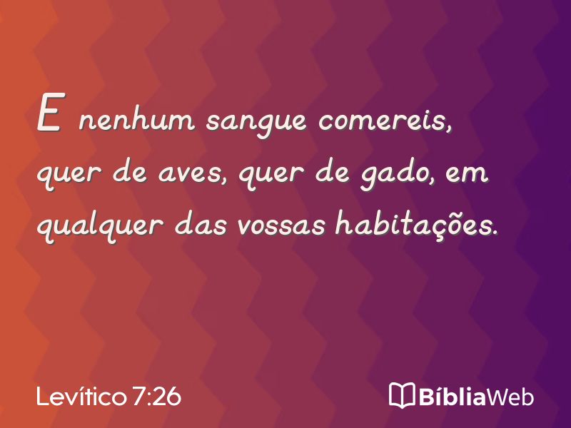 Levítico 7:26 em imagem para compartilhar