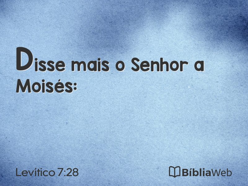 Levítico 7:28 em imagem para compartilhar