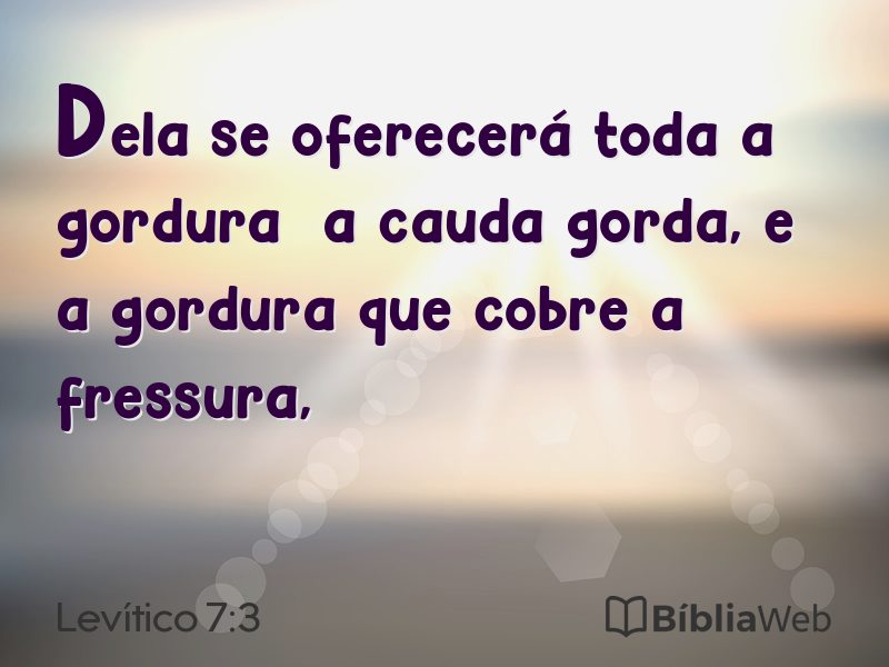 Levítico 7:3 em imagem para compartilhar