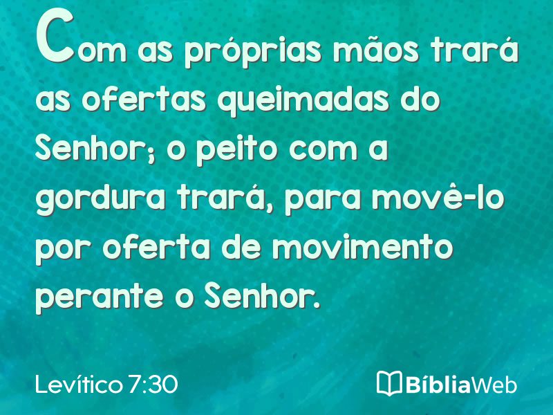 Levítico 7:30 em imagem para compartilhar