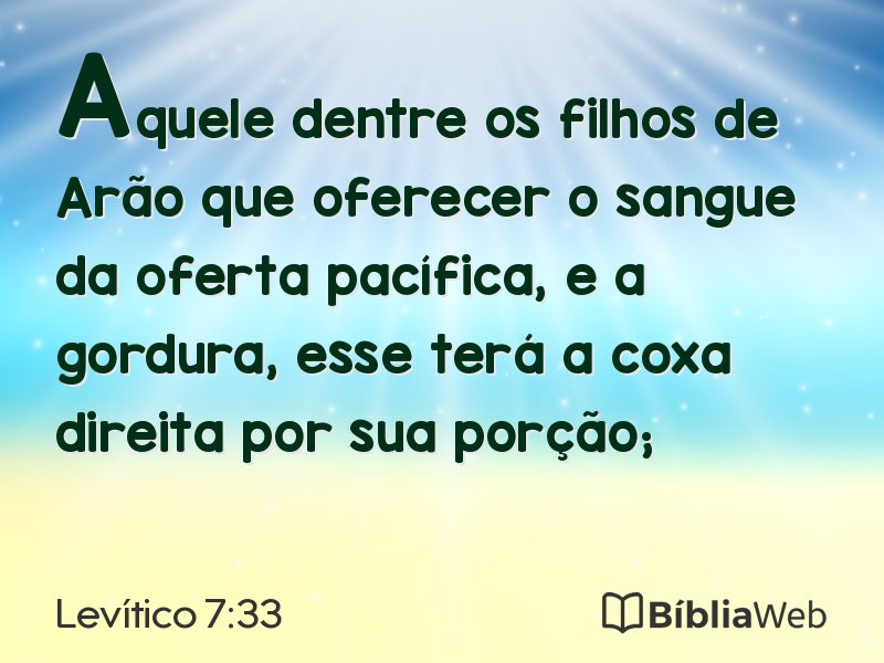 Levítico 7:33 em imagem para compartilhar