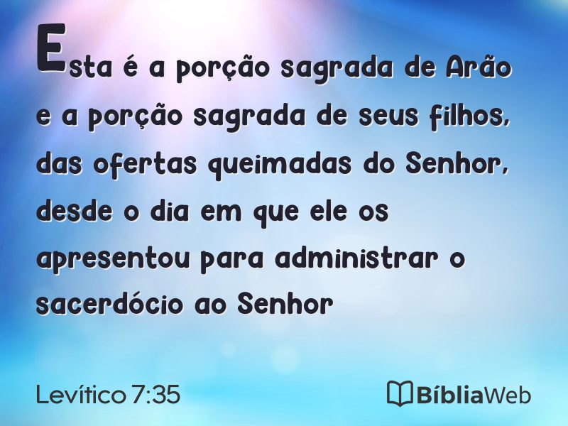 Levítico 7:35 em imagem para compartilhar