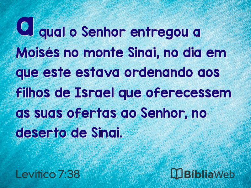 Levítico 7:38 em imagem para compartilhar
