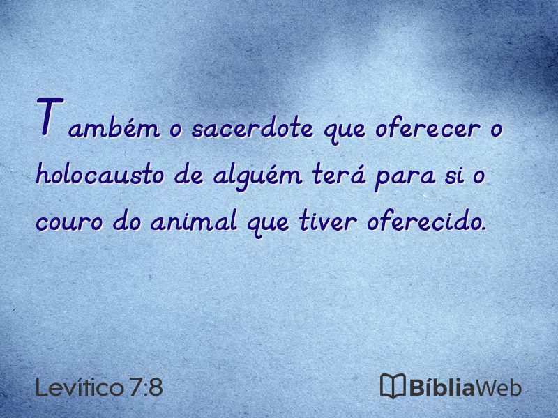 Levítico 7:8 em imagem para compartilhar