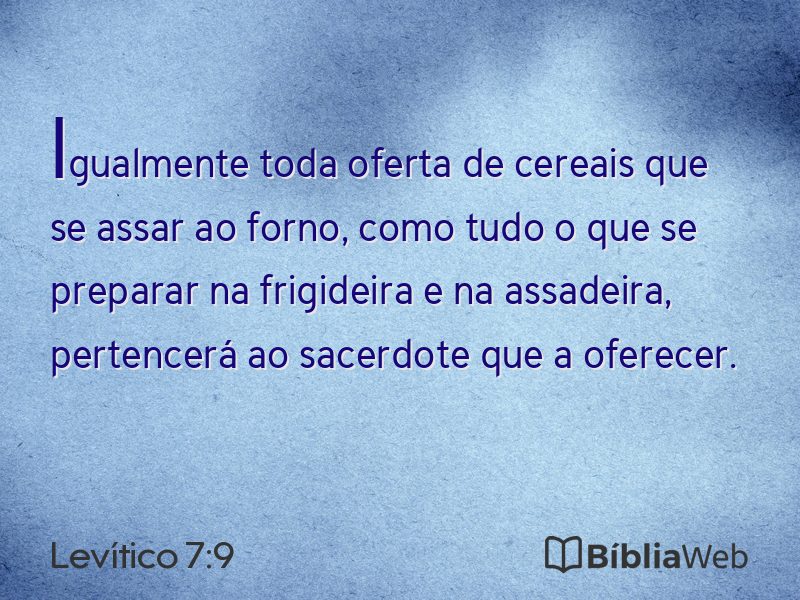 Levítico 7:9 em imagem para compartilhar