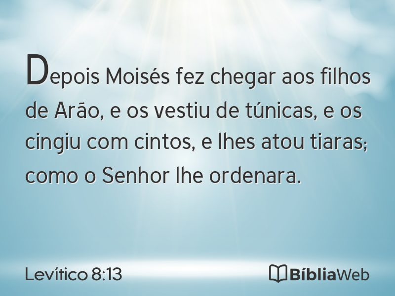 Levítico 8:13 em imagem para compartilhar