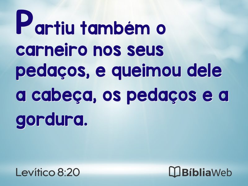 Levítico 8:20 em imagem para compartilhar