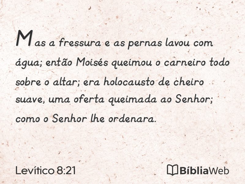 Levítico 8:21 em imagem para compartilhar