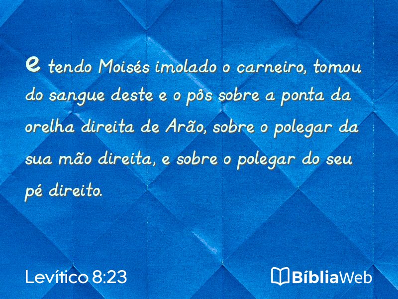 Levítico 8:23 em imagem para compartilhar