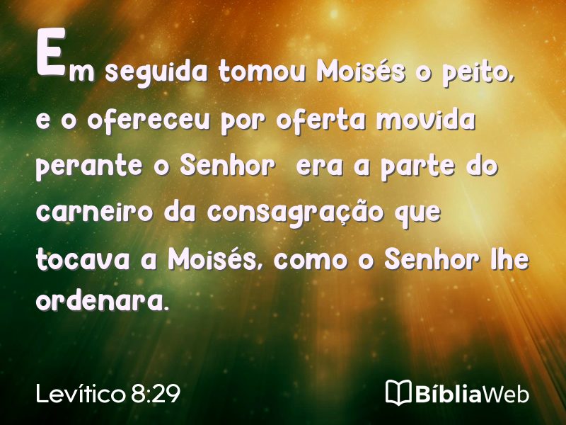 Levítico 8:29 em imagem para compartilhar