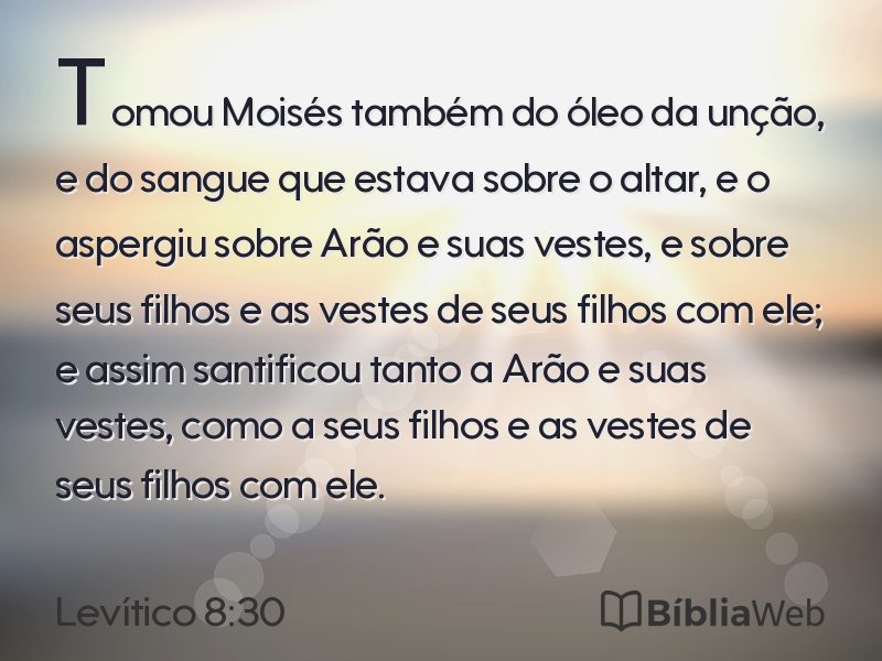 Levítico 8:30 em imagem para compartilhar