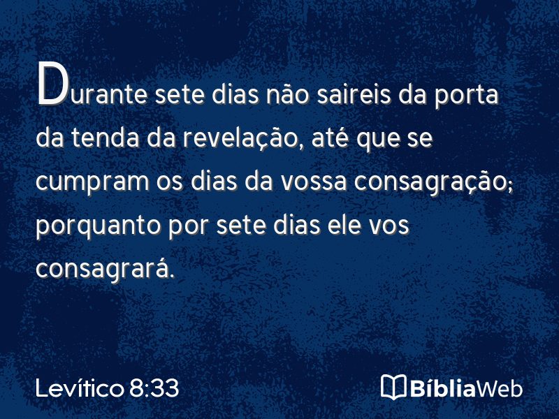 Levítico 8:33 em imagem para compartilhar