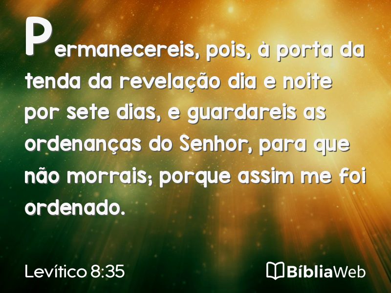 Levítico 8:35 em imagem para compartilhar
