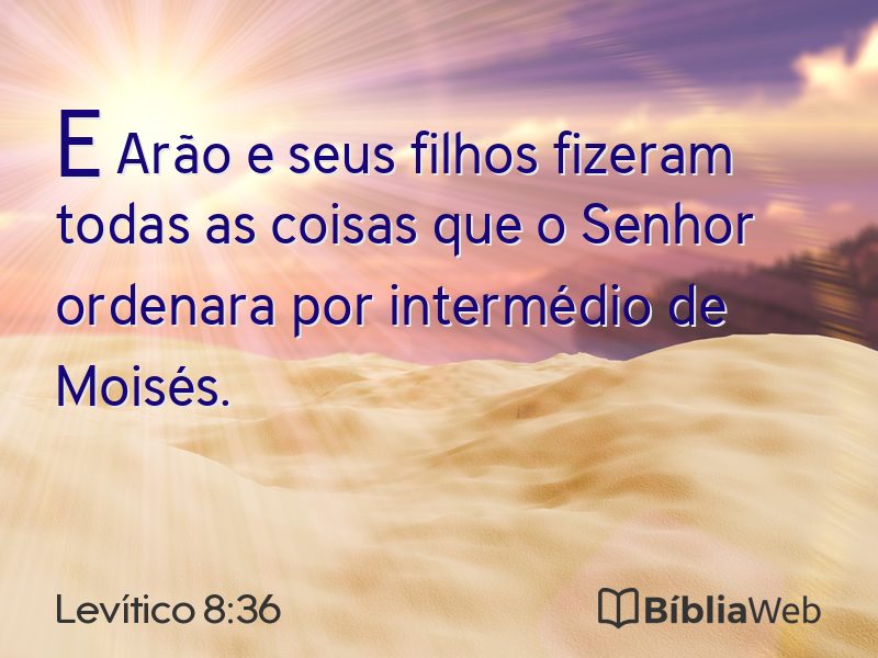 Levítico 8:36 em imagem para compartilhar