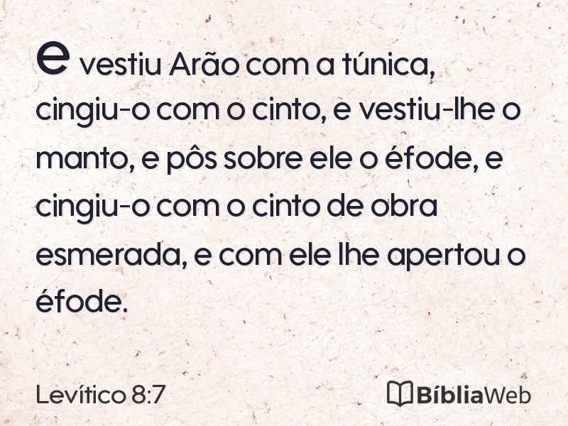 Levítico 8:7 em imagem para compartilhar