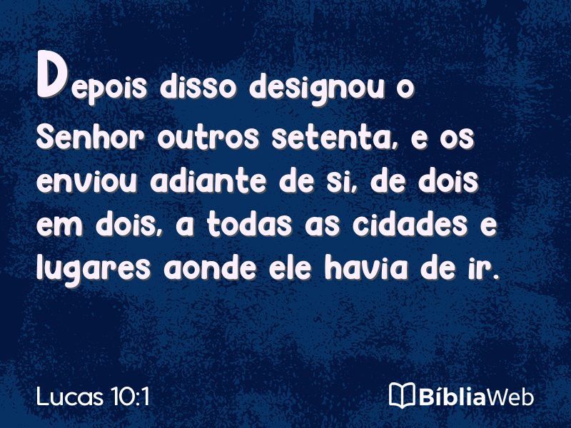 Lucas 10:1 em imagem para compartilhar