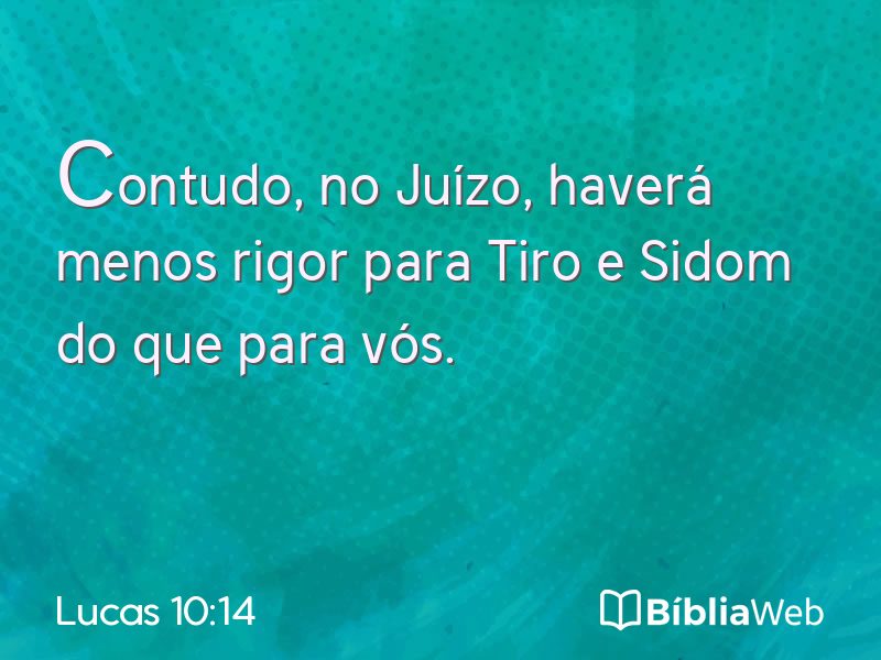 Lucas 10:14 em imagem para compartilhar