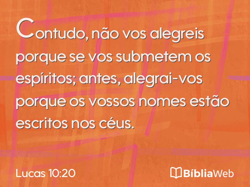 Lucas 10:20 em imagem para compartilhar
