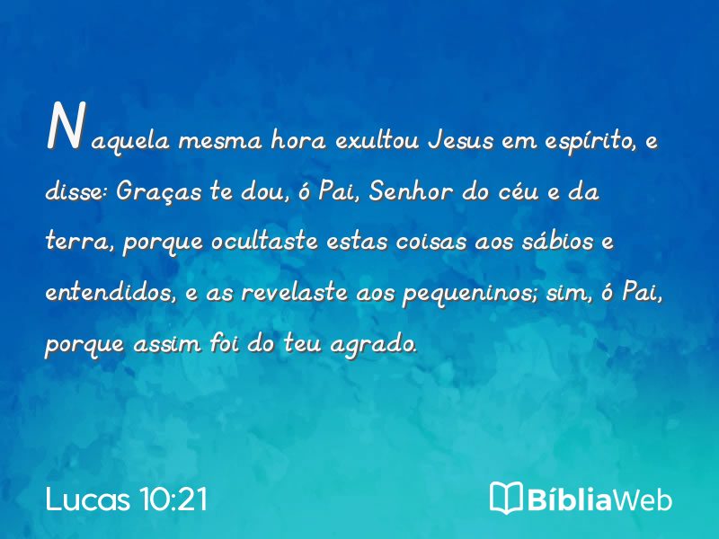 Lucas 10:21 em imagem para compartilhar