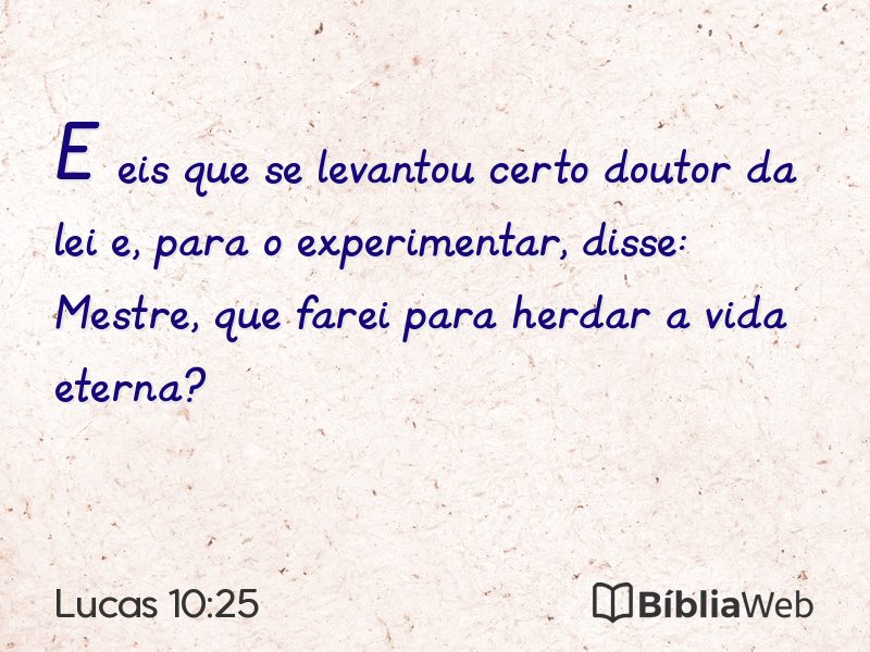 Lucas 10:25 em imagem para compartilhar