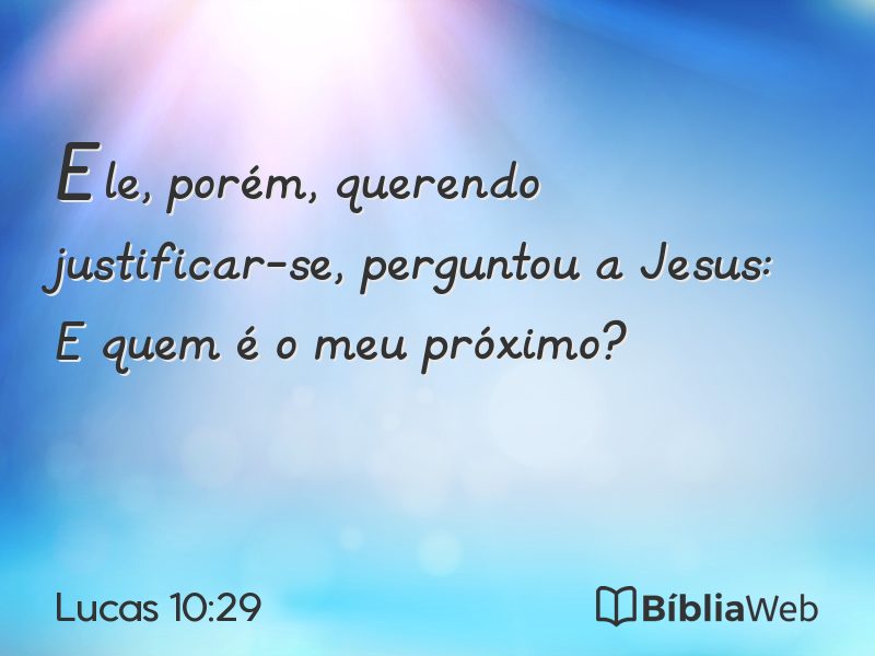 Lucas 10:29 em imagem para compartilhar