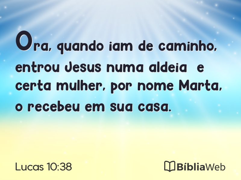 Lucas 10:38 em imagem para compartilhar