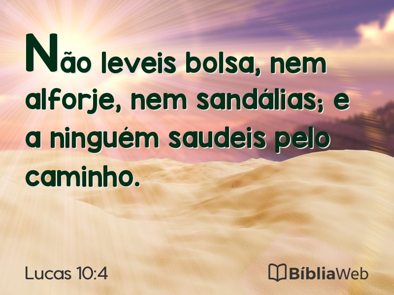 Lucas 10:4 em imagem para compartilhar