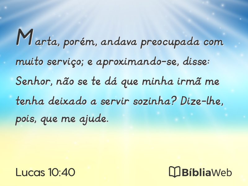 Lucas 10:40 em imagem para compartilhar