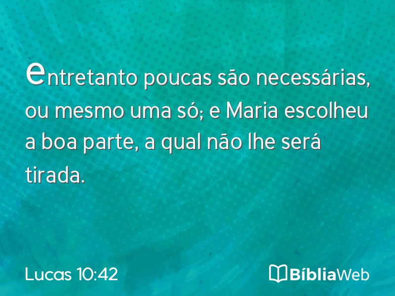 Lucas 10:42 em imagem para compartilhar