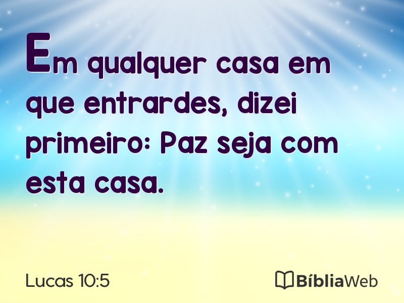 Lucas 10:5 em imagem para compartilhar